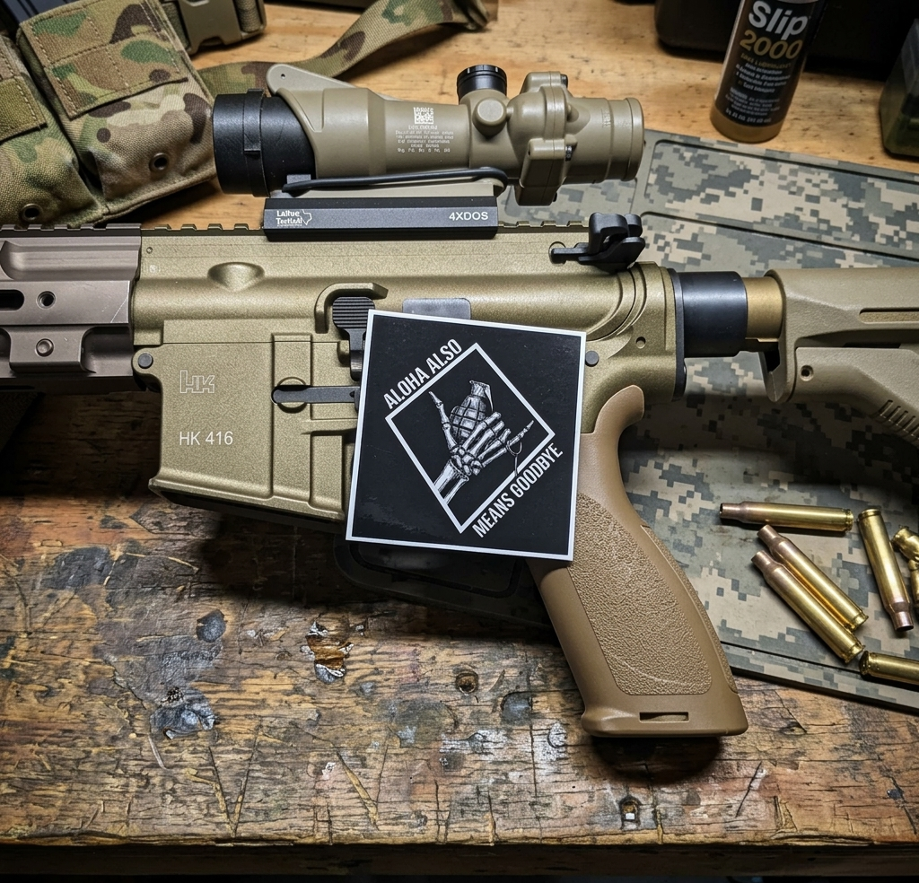 Aloha Also Means Goodbye - Sticker